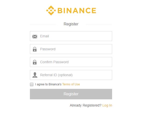 Binance online Registration